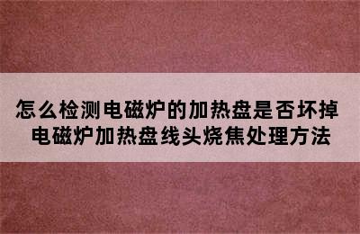 怎么检测电磁炉的加热盘是否坏掉 电磁炉加热盘线头烧焦处理方法